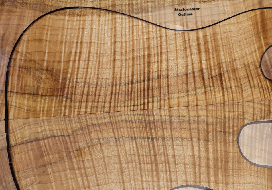 Spalted Maple Flame Guitar set, 0.32" thick (Great Figure) - Stock# 6-4434