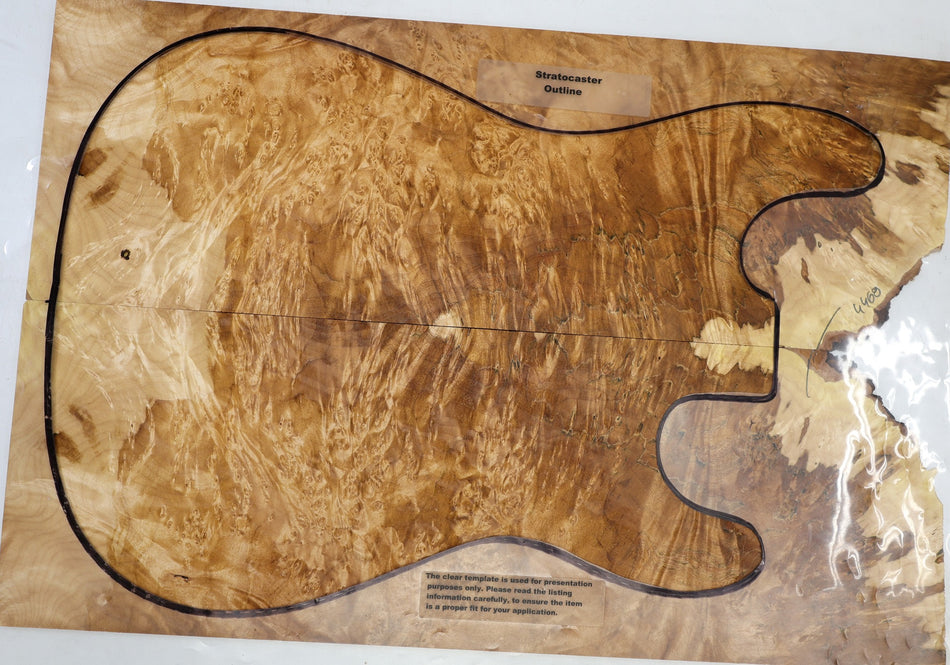 Maple Burl Guitar set, 0.28" thick (GREAT FIGURE) - Stock# 6-4468