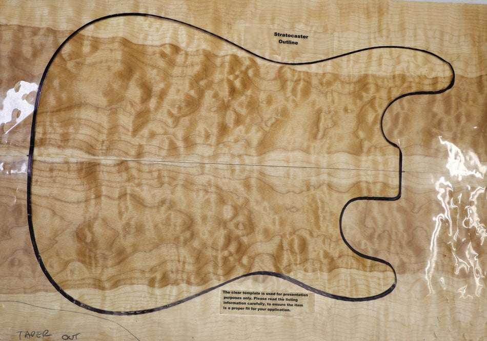 Maple Quilt Guitar set, 0.19" thick (Good Figure) - Stock# 6-4469