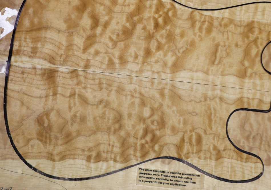 Maple Quilt Guitar set, 0.19" thick (Good Figure) - Stock# 6-4469