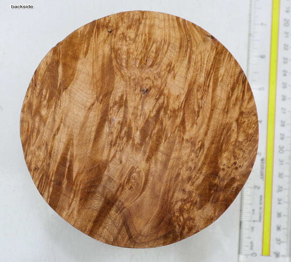 Maple Burl Round 6" diameter x 3" (HIGH FIGURE) - Stock# 6-4481