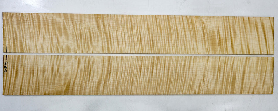 Maple Flame Fingerboards, 2 pieces, 22.75" long, unslotted (+HIGH FIGURE +4★) - Stock# 6-4487
