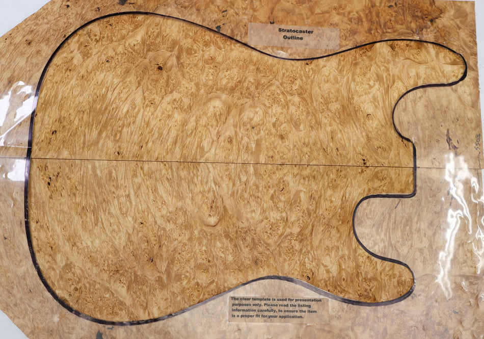 Maple Burl Guitar set, 0.28" thick (PREMIUM FIGURE) - Stock# 6-4503