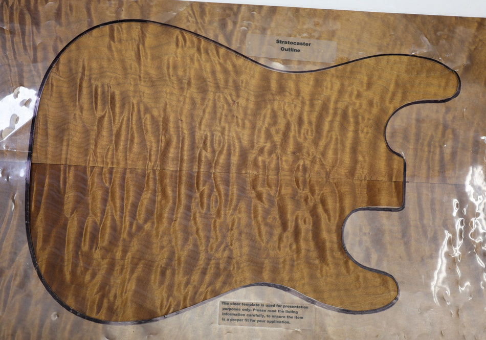 Torrefied Maple Quilt Guitar set, 0.29" thick (Great Figure) - Stock# 6-4507