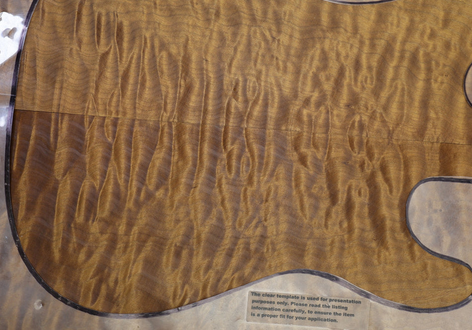 Torrefied Maple Quilt Guitar set, 0.29" thick (Great Figure) - Stock# 6-4507