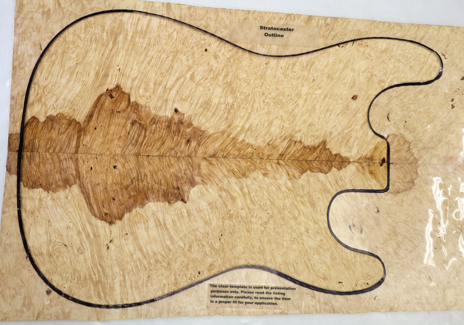 Maple Burl Guitar set, 0.3" thick (HIGH FIGURE 4★) - Stock# 6-4520