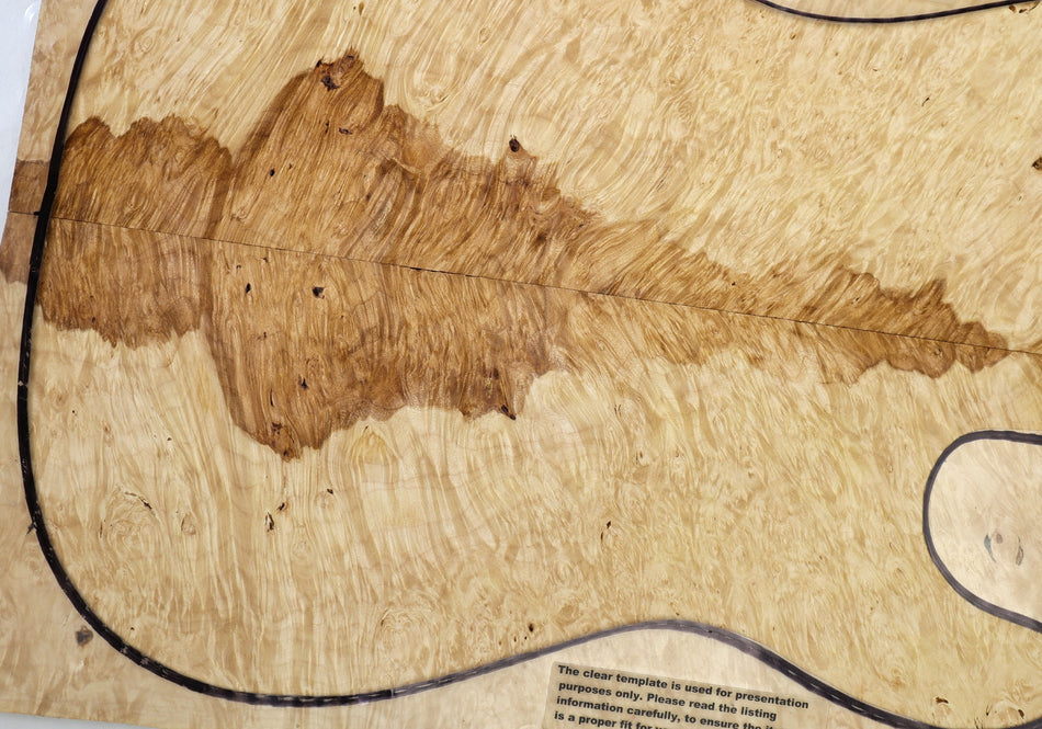 Maple Burl Guitar set, 0.3" thick (HIGH FIGURE 4★) - Stock# 6-4520