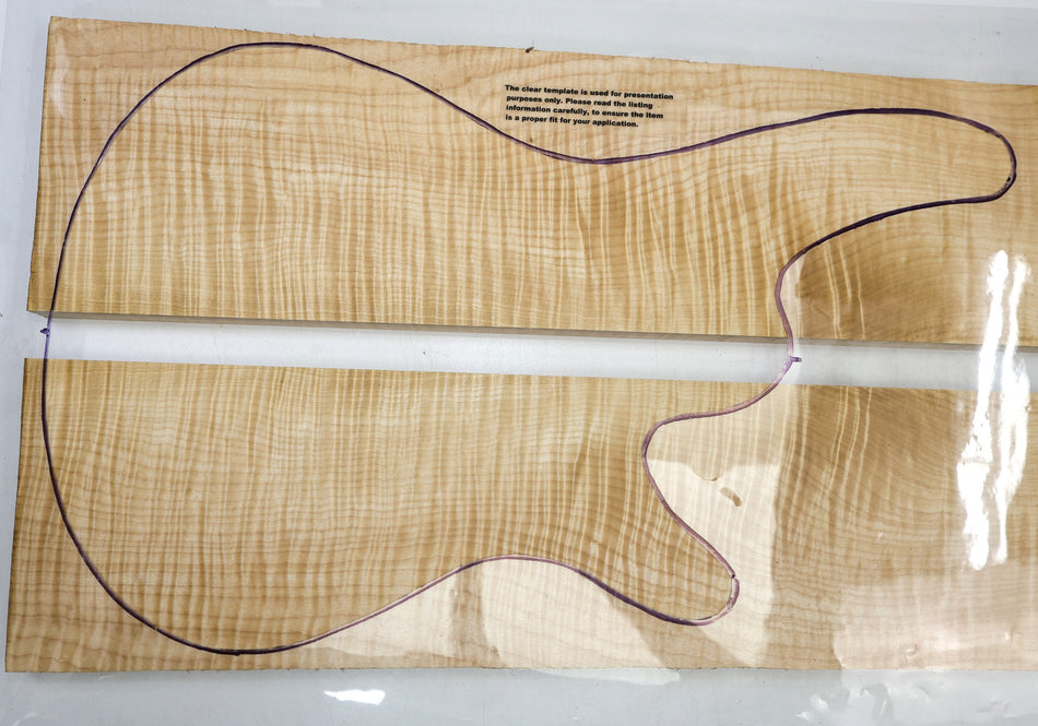 Maple Flame BassWing / Mandolin / Violin set, 1" thick (HIGH FIGURE 4★) - Stock# 6-4542