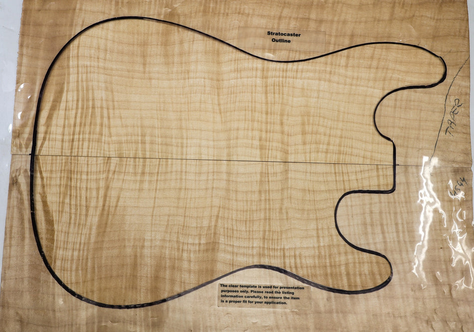 Maple Flame Guitar set, 0.13" thick (GREAT FIGURE) - Stock# 6-4544