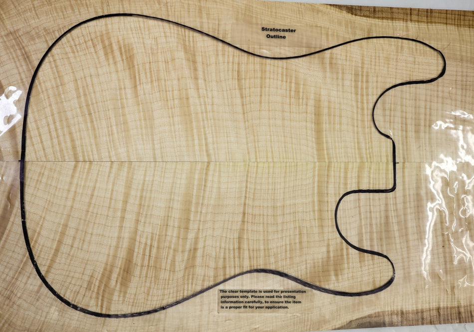 Maple Flame Guitar set, 0.25" thick (GREAT FIGURE +3★) - Stock# 6-4545