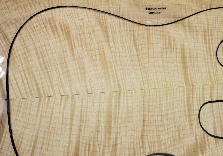 Maple Flame Guitar set, 0.25" thick (GREAT FIGURE +3★) - Stock# 6-4545