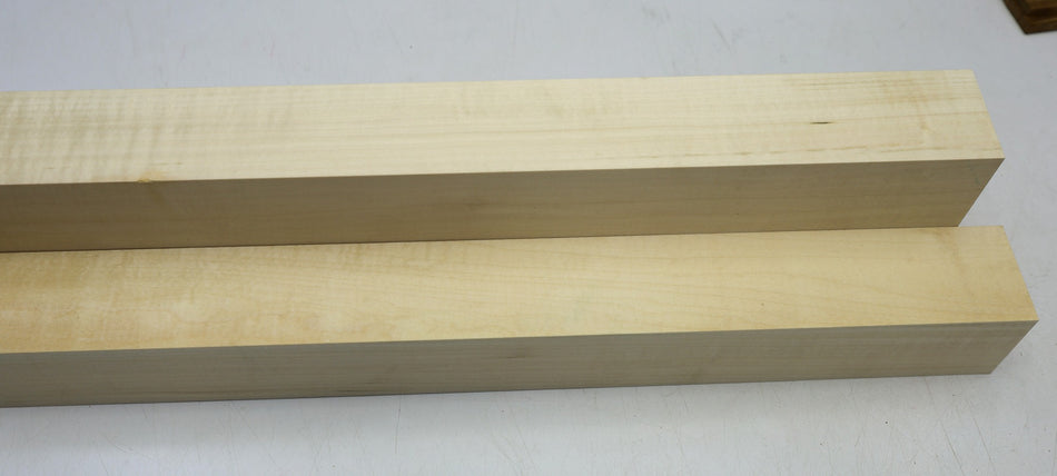 Basswood Spindle Squares, 2 blocks 2" x 2" x 23" - Stock# 6-4549