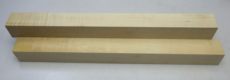 Basswood Spindle Squares, 2 blocks 2" x 2" x 23" - Stock# 6-4549