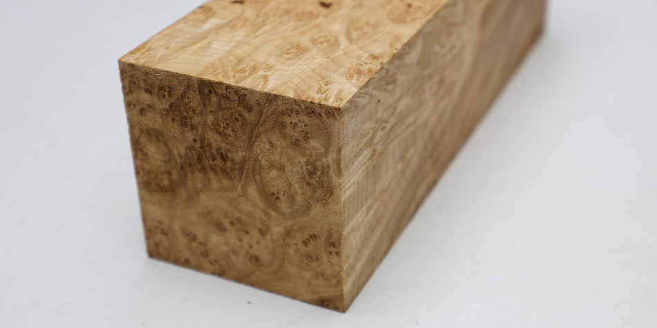 Maple Burl Spindle Square 3" x 10" long (HIGH FIGURE) - Stock# 6-4562