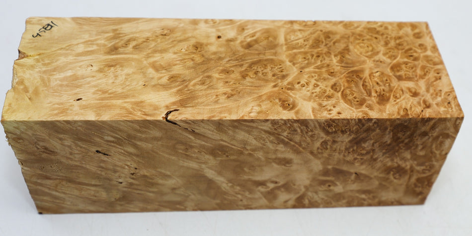 Maple Burl Spindle Square 3.1" x 9" long (HIGH FIGURE) - Stock# 6-4581