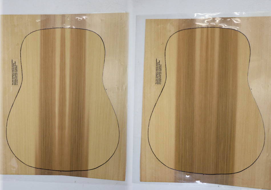 Red Cedar Dreadnought, 2 Guitar Sets 0.16" thick (+Factory) - Stock# 6-4595