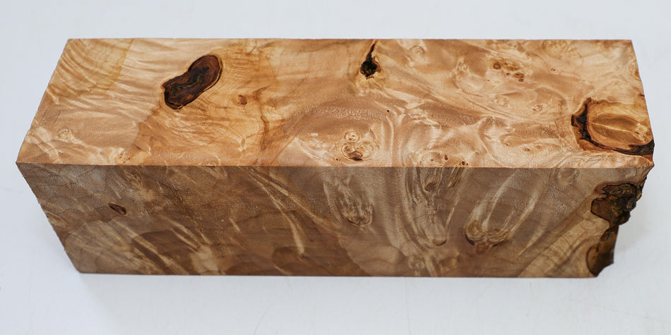 Maple Burl Spindle Square 3.1" x 10" long - Stock# 6-4611