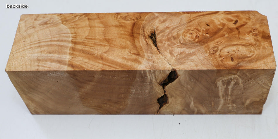 Maple Burl Spindle Square 3.1" x 10" long - Stock# 6-4611