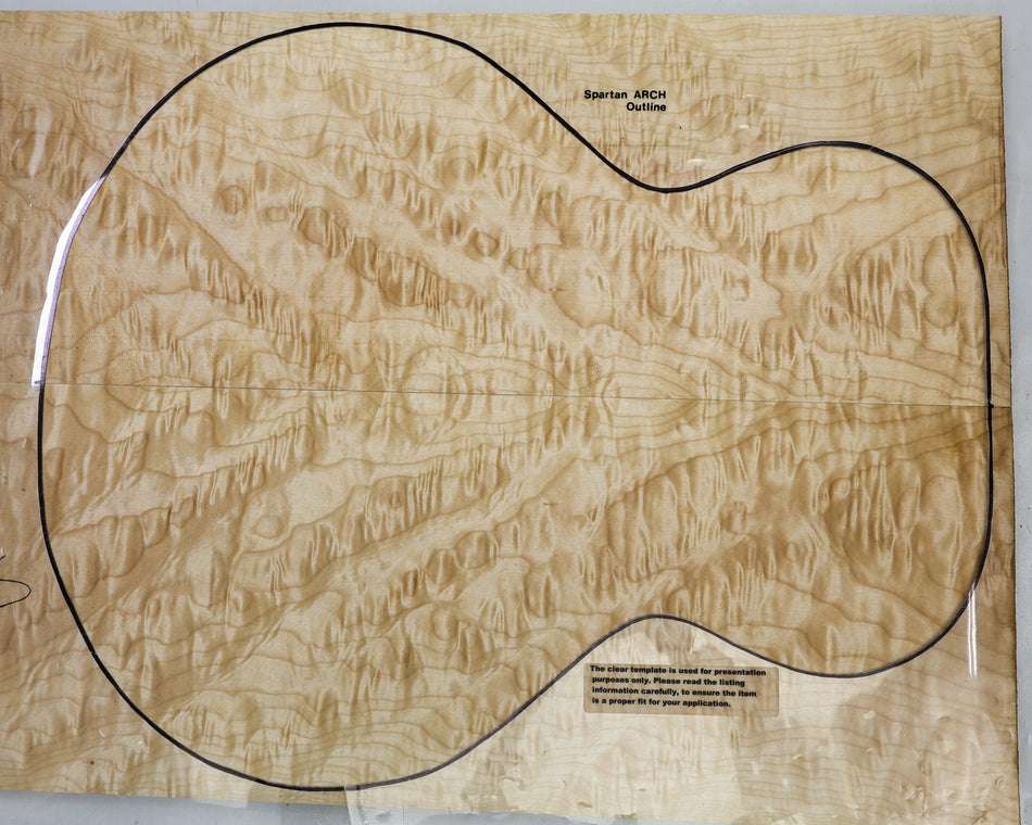Maple Quilt Archtop set, 1" thick (HIGH FIGURE) - Stock# 6-4614