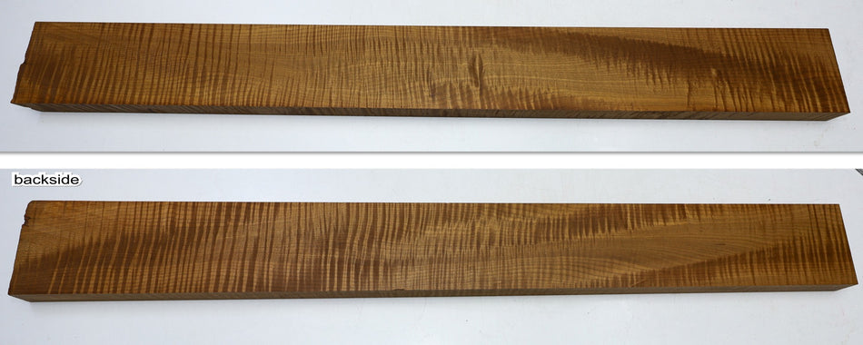Torrefied Maple Flame Neck Blank 1" x 3.85" x 34.5" (+GREAT FIGURE) - Stock# 6-4616