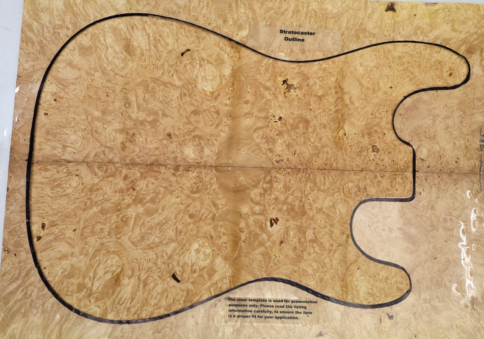 Maple Burl Guitar set, 0.29" thick (HIGH FIGURE 4★) - Stock# 6-4635