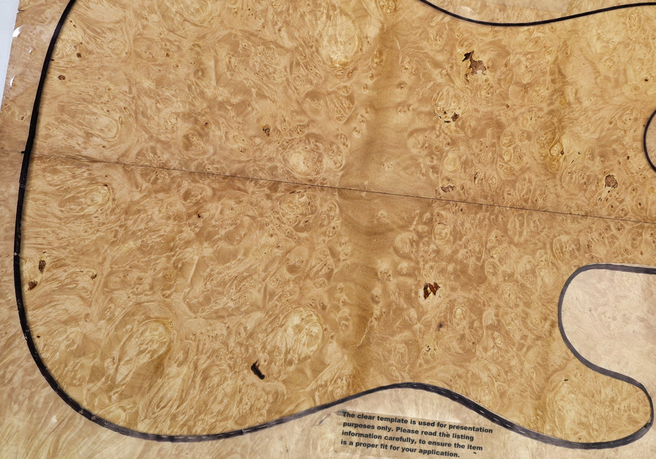 Maple Burl Guitar set, 0.29" thick (HIGH FIGURE 4★) - Stock# 6-4635