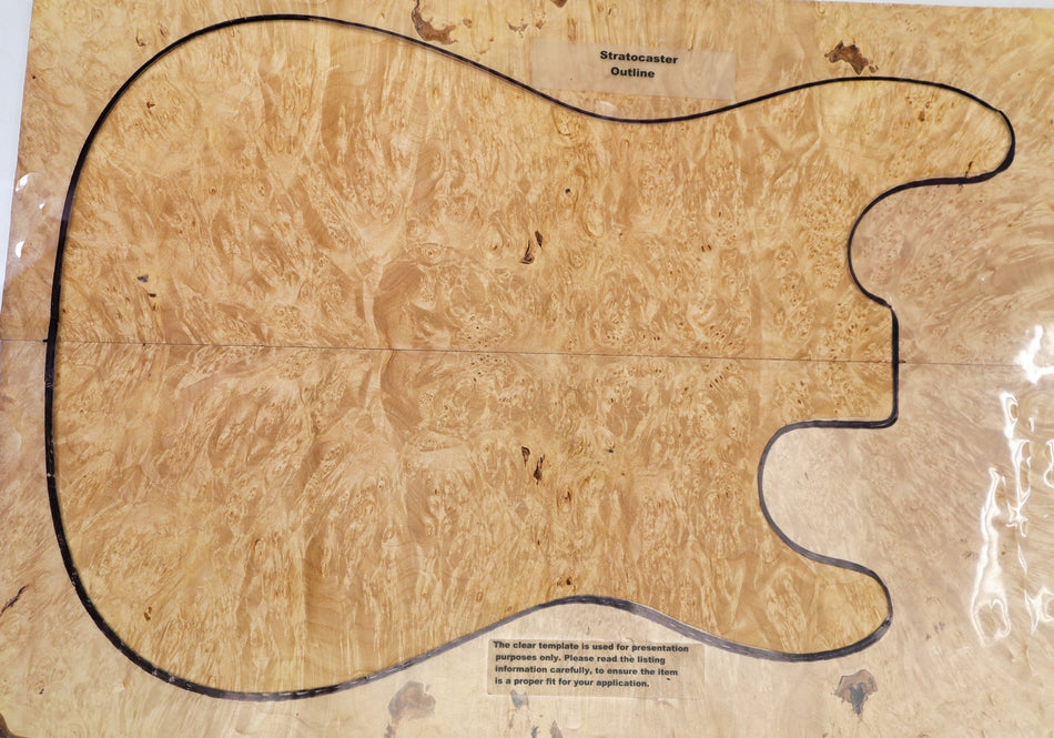 Maple Burl Guitar set, 0.28" thick (+HIGH FIGURE) - Stock# 6-4710