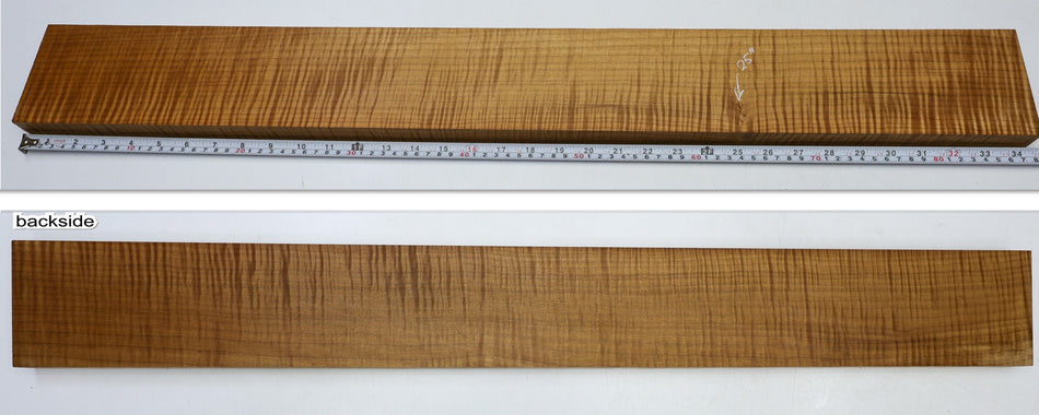 Torrefied Maple Flame Neck Blank 1" x 4" x 34" (Great Figure) - Stock# 6-4739