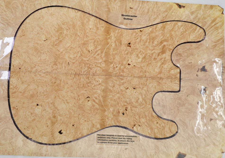 Maple Burl Guitar set, 0.29" thick (HIGH FIGURE) - Stock# 6-4750