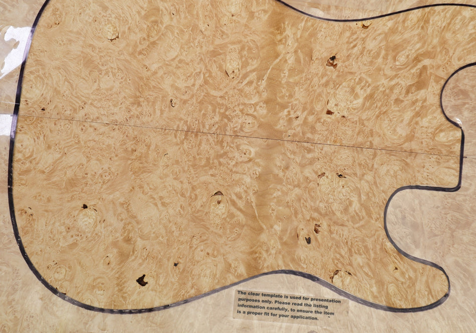 Maple Burl Guitar set, 0.29" thick (HIGH FIGURE) - Stock# 6-4750