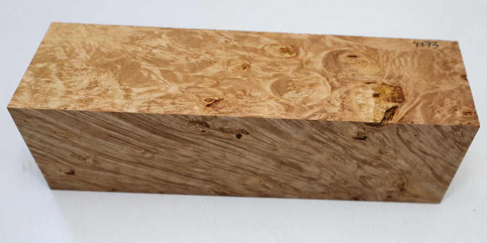 Maple Burl Spindle Square 3" x 10" long (HIGH FIGURE) - Stock# 6-4773