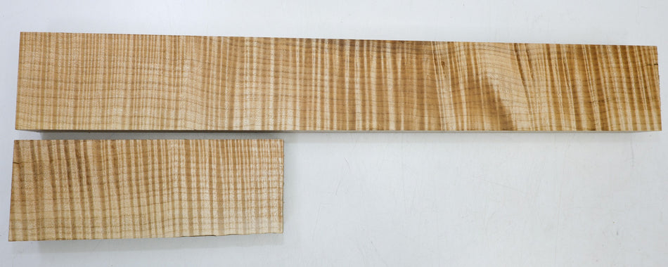 Maple Flame Neck Blank + Heel, 1.72" x 3.48" x 33.75" total (+HIGH FIGURE +4★) - Stock# 6-4798