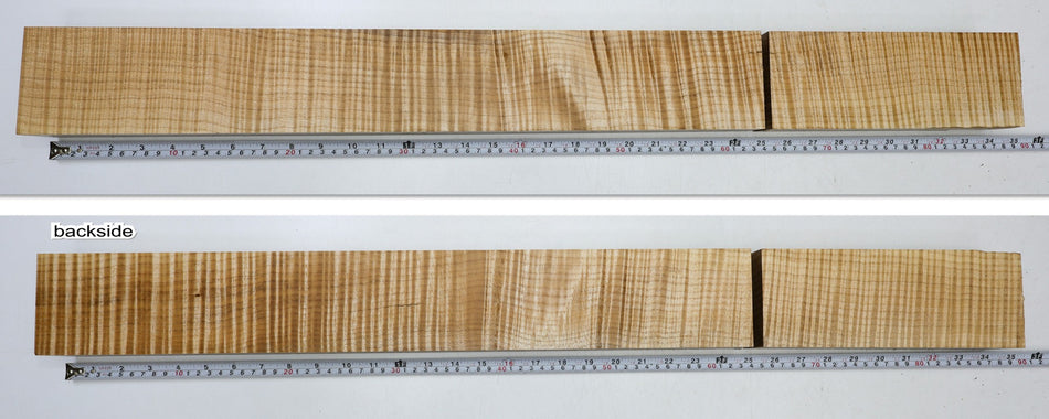 Maple Flame Neck Blank + Heel, 1.72" x 3.48" x 33.75" total (+HIGH FIGURE +4★) - Stock# 6-4798