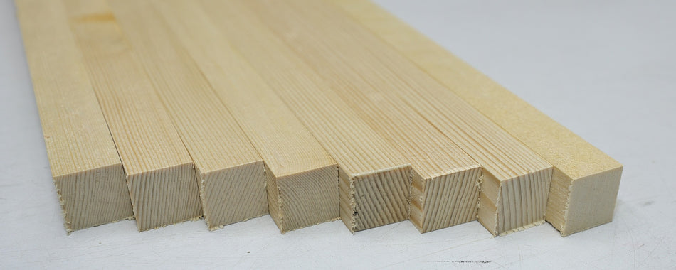 Engelmann Spruce Tonebars / Bracewood, 8 blocks 0.8" x 0.8" x 17" - Stock# 6-4825