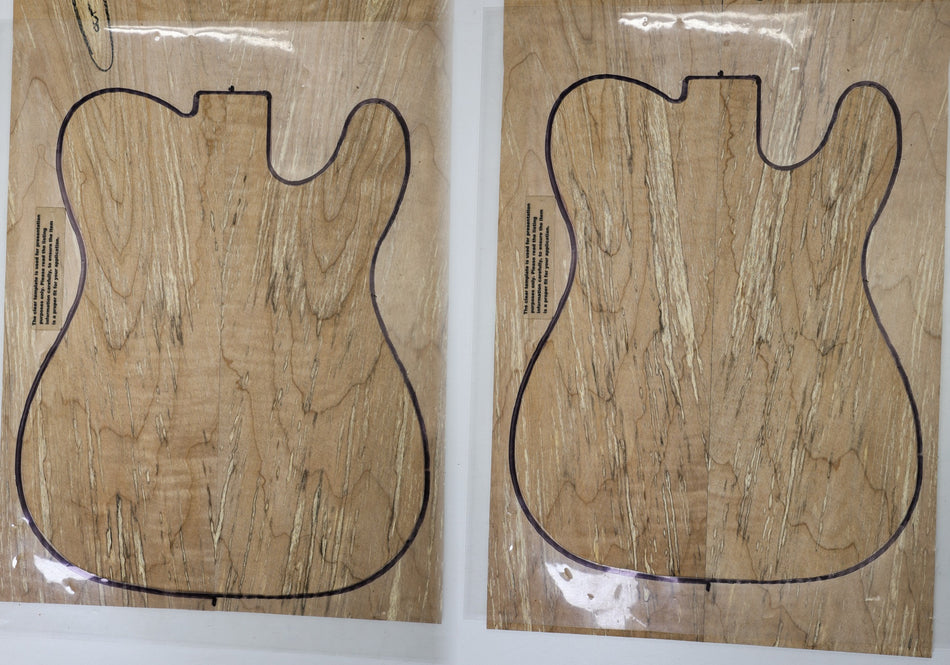 2 Matched Ambrosia Maple Guitar sets, 0.26" thick (Great Figure) - Stock# 6-4826