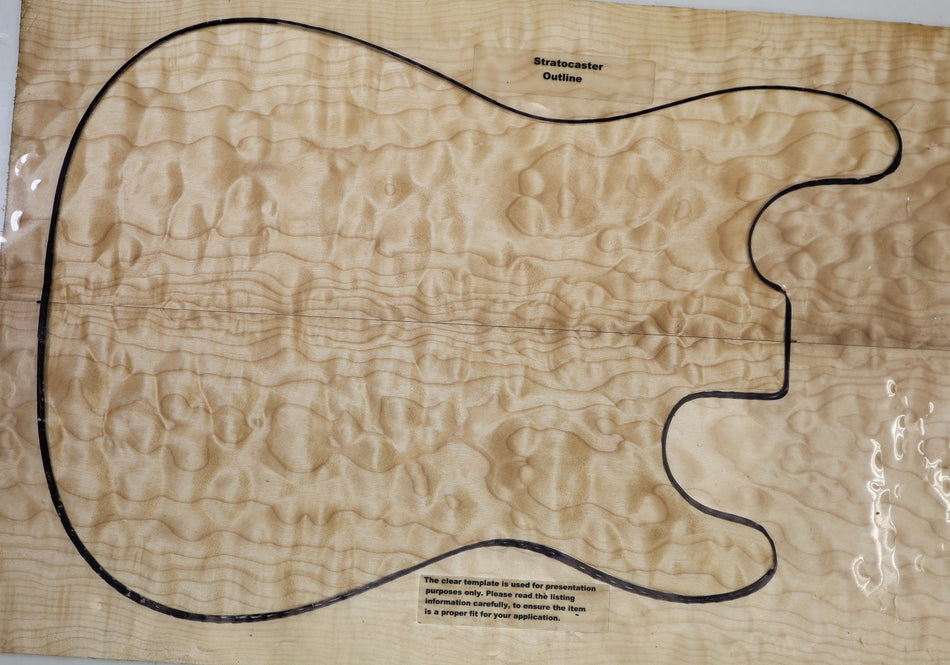 Maple Quilt Guitar set, 0.23" thick (Great Figure) - Stock# 6-4875
