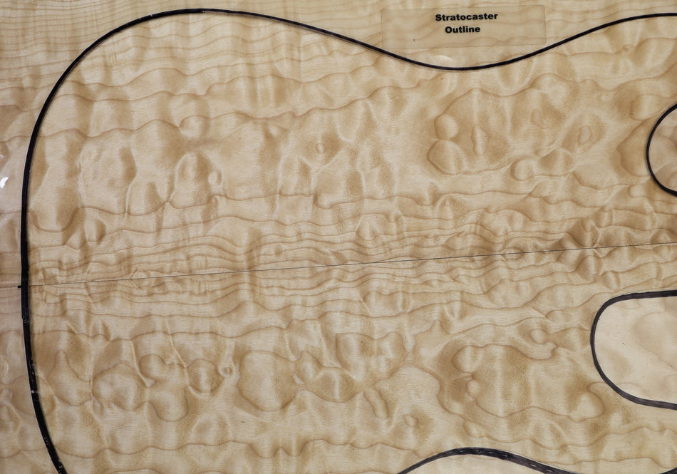 Maple Quilt Guitar set, 0.23" thick (Great Figure) - Stock# 6-4875