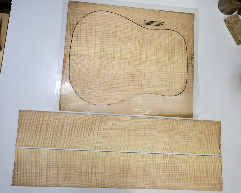 Back & Side set Maple Flame, Dreadnought (HIGH FIGURE) - Stock# 6-4907