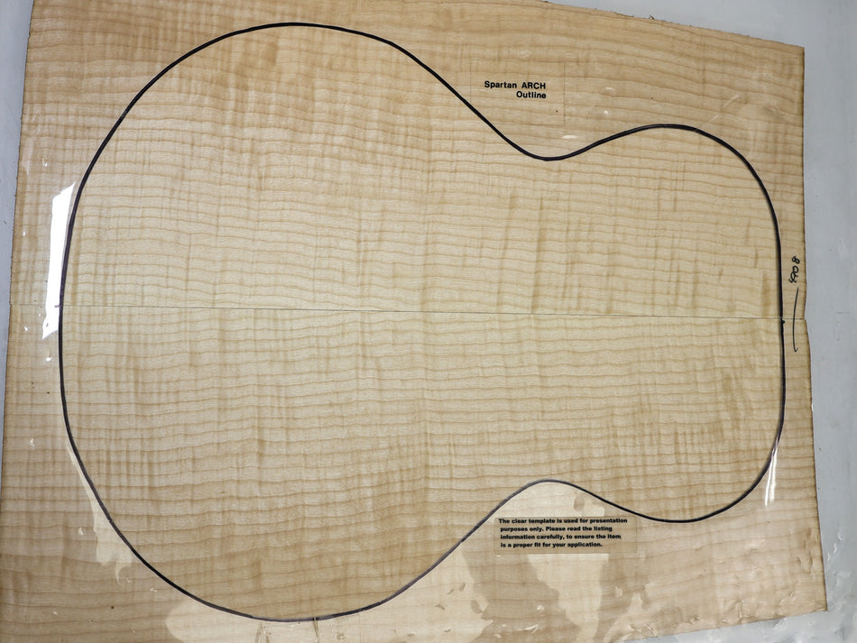 Maple Flame Archtop Guitar set, 1" thick (Good Figure) - Stock# 6-4908