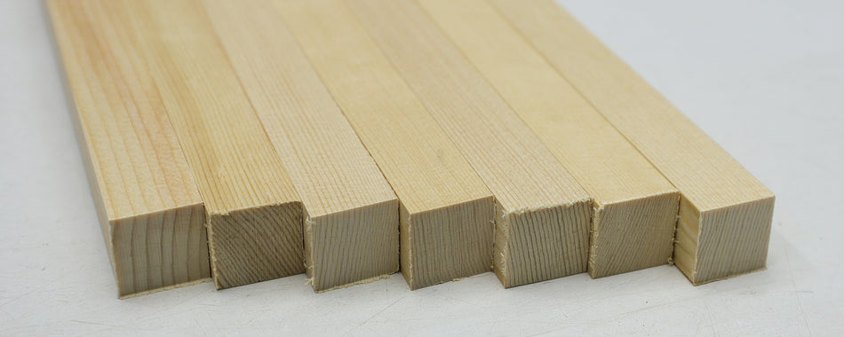 Engelmann Spruce Tonebars / Bracewood, 7 blocks 0.8" x 0.8" x 21" - Stock# 6-4816
