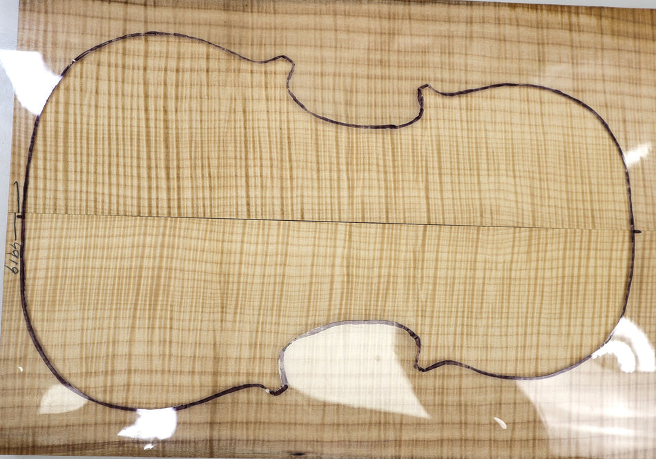 Maple Flame Mandolin / Violin set, 0.98" thick (PREMIUM FIGURE 5★) - Stock# 6-4919