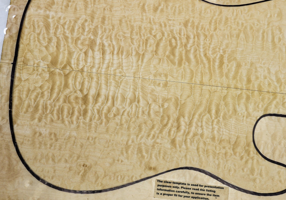 Maple Quilt Guitar set, 0.29" thick (GREAT FIGURE, 2nd) - Stock# 6-4948