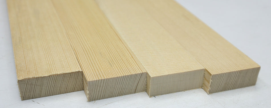 Engelmann Spruce Bracewood, 4 blocks 0.8" x 2" x 21" - Stock# 6-4954