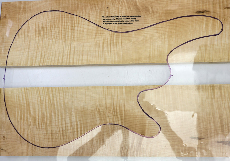 Maple Flame BassWing / Mandolin / Violin set, 0.94" thick (GREAT FIGURE +3★) - Stock# 6-4982