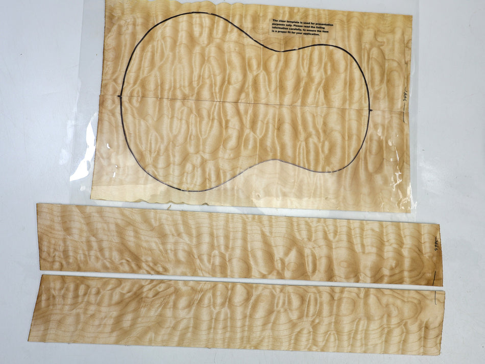 Back & Side set Maple Flame Ukulele / Flat Mandolin (HIGH FIGURE) - Stock# 6-4995