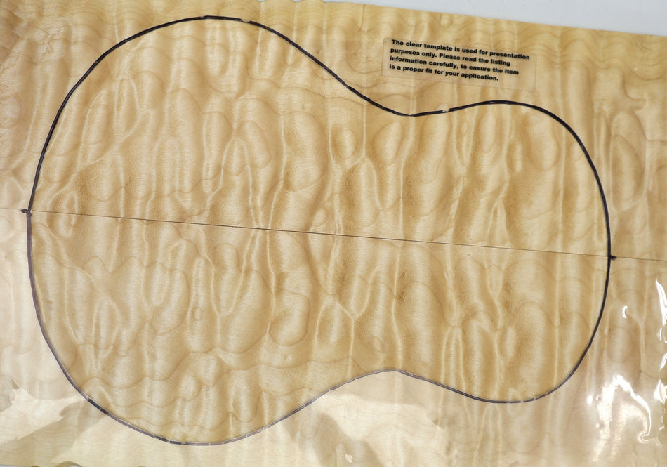 Back & Side set Maple Flame Ukulele / Flat Mandolin (HIGH FIGURE) - Stock# 6-4995