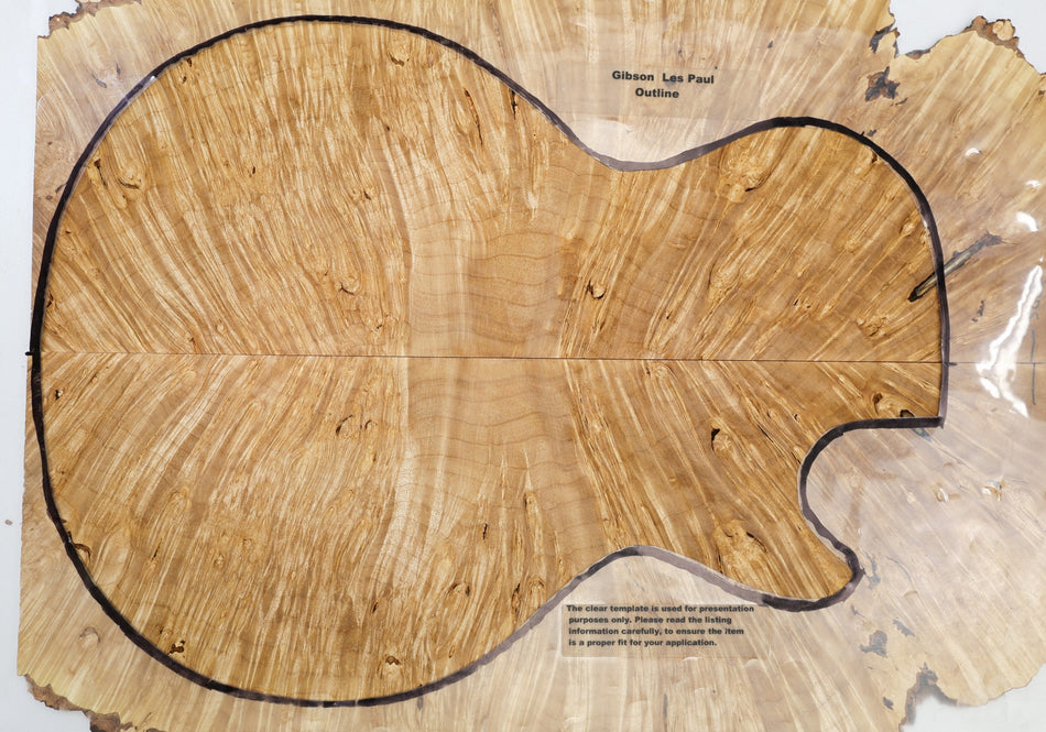 Maple Burl Guitar set, 0.27" thick (GREAT FIGURE) - Stock# 6-5022