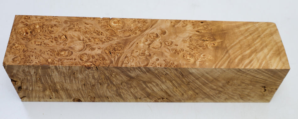Maple Burl Spindle Square 2.9" x 12.4" long (HIGH FIGURE) - Stock# 6-5061
