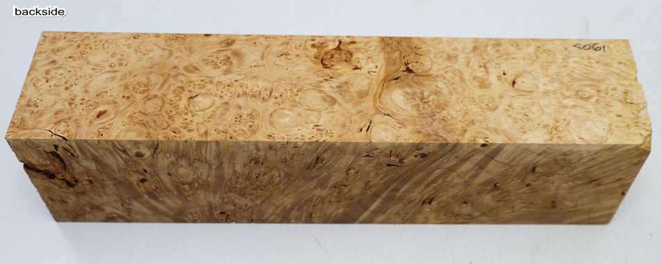 Maple Burl Spindle Square 2.9" x 12.4" long (HIGH FIGURE) - Stock# 6-5061