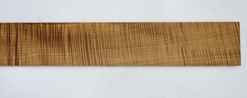 Torrefied Maple Flame Neck Blank 0.92" x 4.3" x 34.5" (+GREAT FIGURE +3★) - Stock# 6-5090